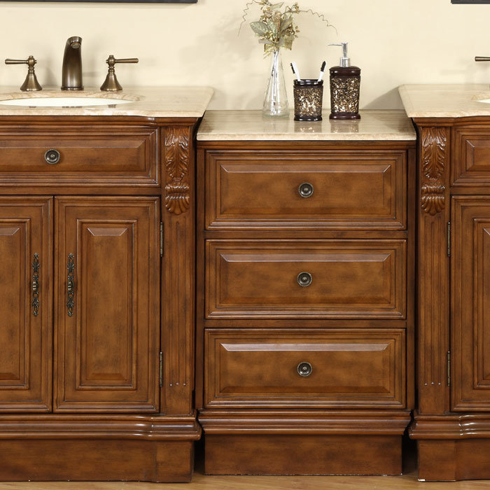 Silkroad Exclusive Charlotte 95" Double Bathroom Vanity Set & Reviews